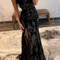 Mermaid Sweetheart Black Corset Prom Dress with Appliques nv1629