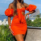 Orange hot sexy unique short mini prom dress evening dress party dress homecoming dress nv2349