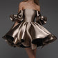 Brown Fashion Chic Short Mini Prom Dress Homecoming Dress Birthday Party Dress nv2550