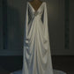 White Fashion Elegant Long A-Line Satin Floor-Length prom dress Evening Dress Wedding Dress nv3737