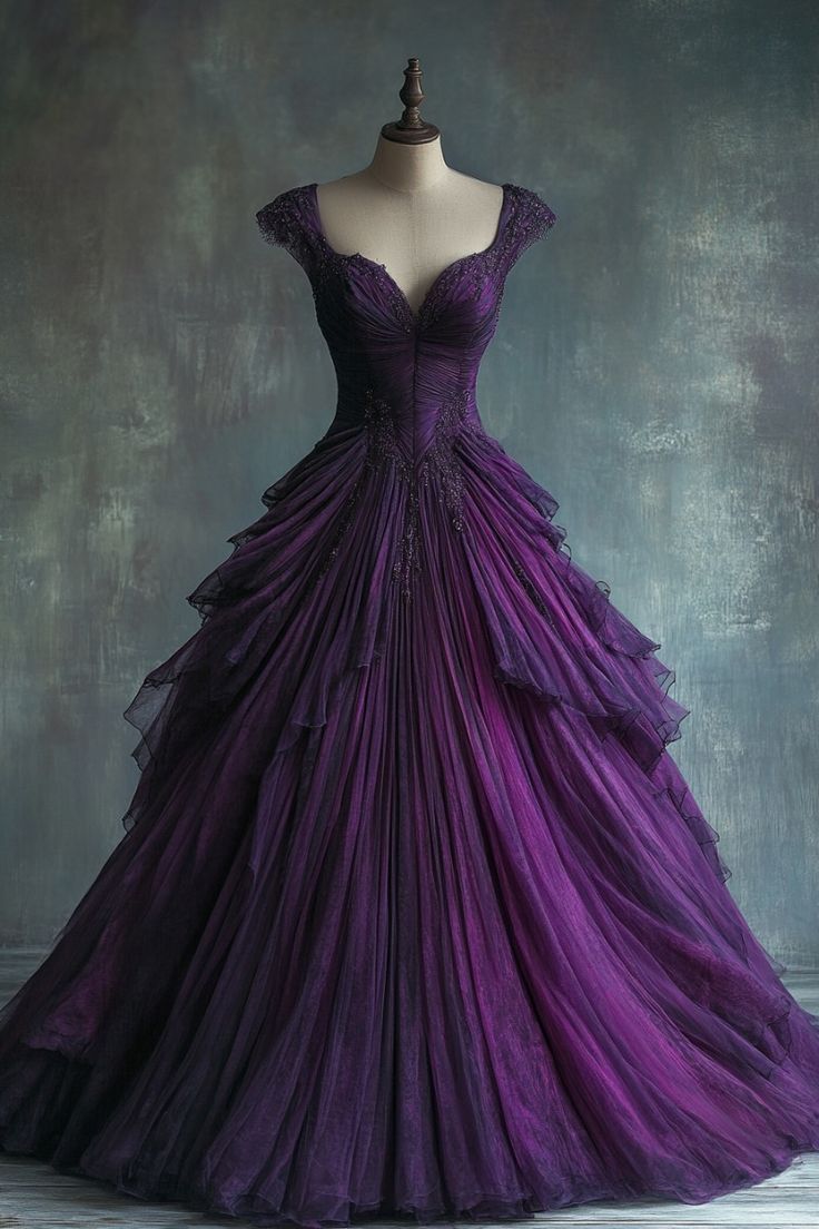 Robe de bal longue en tulle brillant violet/vert/bleu/rouge/noir nv3357