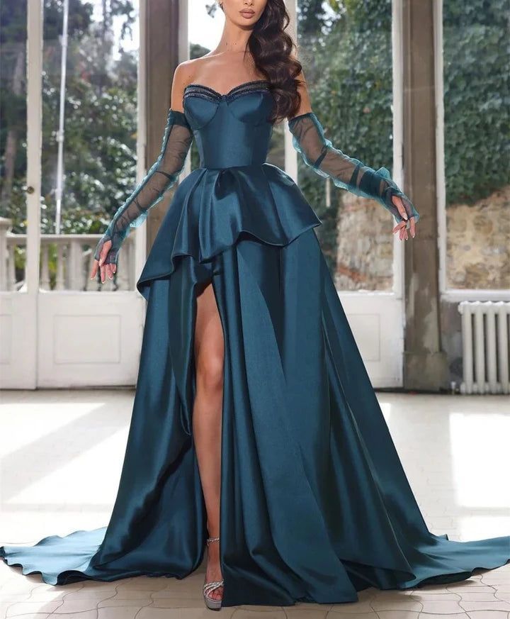 Blue special tone fashionable and elegant long ball gown evening dress nv2976