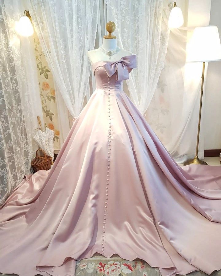 Robe de soirée longue en satin rose magnifique et élégante nv3309