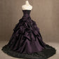 Purple and Black Gothic Vintage Elegant Applique Beaded Long Prom Gown Evening Gown Party Dress nv2603