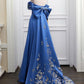 Blue Gorgeous Elegant Rhinestone Long Ball Gown Evening Dress Holiday Party Dress nv3087