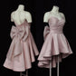 Pink High Low Spaghetti Strap Prom Dress Girls Homecoming Dress Birthday Dress nv2167