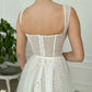 ivory sweetheart neck tea length prom dress ivory formal dress nv1533