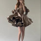 Brown Fashion Chic Short Mini Prom Dress Homecoming Dress Birthday Party Dress nv2550