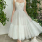 ivory sweetheart neck tea length prom dress ivory formal dress nv1533