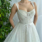 ivory sweetheart neck tea length prom dress ivory formal dress nv1533