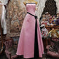 Pink Vintage Fashion Elegant Ribbon Long Satin Ball Gown Evening Dress Party Dress nv3564