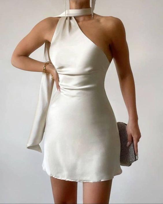 Solid Color Casual Sleeveless Short Prom Party Dress Homecoming Dress nv2071