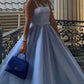 Blue straps fashion sweet mid-length tulle homecoming dress prom dress evening dress birthday holiday party dress nv3197