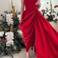 Red dress up passionate elegant impressive strapless off the shoulder pleated long ball gown evening dress party dress nv2553