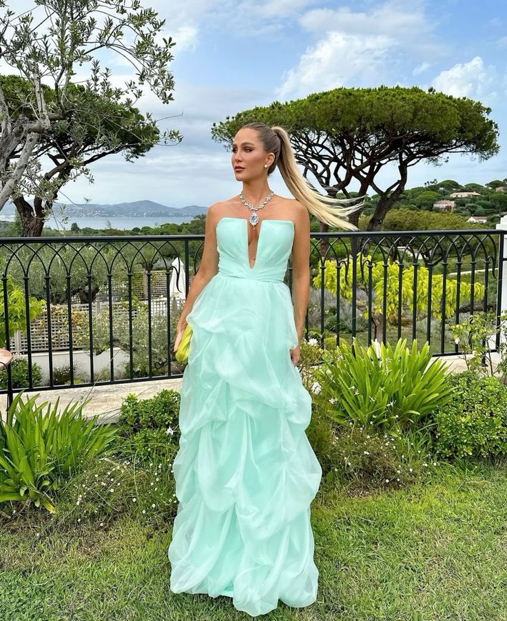 Green fashion elegant tube top strapless long formal prom dress evening dress party dress nv2540