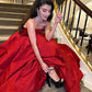 Red tube top elegant fashion A-line long evening dress prom dress ball gown party dress nv2632