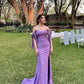 Off Shoulder Mermaid Bridesmaid Dresses Tight Prom Dresses Long Formal Evening Gowns with Slit nv1628