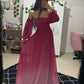 Pink Gradient Fashion Elegant Tube Top Wide Sleeve Long Chiffon Ball Gown Evening Dress Wedding Guest Party Dress nv3213