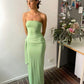 Green solid color simple tight strapless prom dress evening dress party dress nv1937