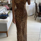 Floor Length Fashion Leopard Print Dress Ball Gown Evening Dress nv1872