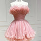 Pink Tulle Short Prom Dress Homecoming Dress Party Dress nv2069