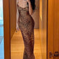 Floor Length Fashion Leopard Print Dress Ball Gown Evening Dress nv1872