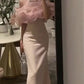 White satin pink tulle one shoulder strapless simple elegant long ball gown evening dress party dress nv2278