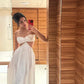 White off-the-shoulder strapless long sleeve A-shaped long sleeve pair of formal attire evening dress ball dress nv1774