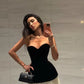 Black stylish simple short party dress off the shoulder homecoming dress nv2089