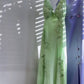 Sage Green Vintage V Neck Beaded Long Party Dress Evening Gown Prom Dress nv2045