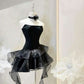 Black Simple Cute Tulle Short Mini Tulle Decoration Homecoming Dress Party Dress nv2756