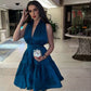 Blue stylish elegant short evening dress prom dress nv2157