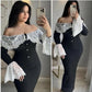 Black vintage elegant charming lace long prom dress birthday dress party dress evening dress nv2452