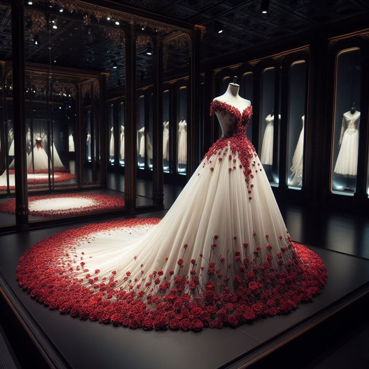 Robe de soirée longue en tulle à fleurs roses rouges, magnifique et exquise, longueur au sol, robe de mariée nv3370