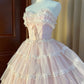 Pink Off Shoulder Multi-layered Tulle Long Party Dress Gorgeous Prom Dress Formal Dress nv2726