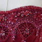 Red elegant beaded short sleeve long tulle ball gown evening dress nv3003