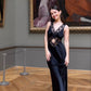 Black Elegant Lace Satin Long Dress Evening Gown Prom Dress Party Dress nv1809