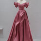 Pink sweetheart neckline simple elegant long ball gown evening dress nv3076