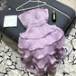 Lilac Off Shoulder Wave Tiered Mini Party Dress Birthday Outfit Evening Dress Prom Dress nv2049