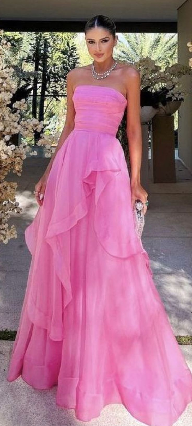 Pink Simple Elegant Off Shoulder Tulle A-Line Maxi Formal Prom Gown Evening Gown Party Dress nv2569