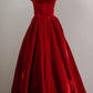 Red vintage fashion wide straps long velvet elegant ball gown evening dress party dress nv3394