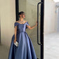 Purple Simple Elegant Short Sleeve A-Line Long Prom Dress Evening Dress Party Dress nv2522