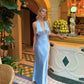 Light blue simple elegant charming sling V-neck low-cut sexy satin long fashion prom evening party dress prom dress to impress nv2588