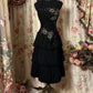 Black spaghetti strap floral applique short homecoming dress evening gown party dress nv2973