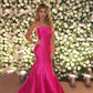 Pink Elegant Simple Strapless Off-shoulder Mermaid Long Prom Dress Evening Dress Party Dress nv2462