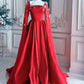 Red stylish elegant applique long satin ball gown evening dress nv2981