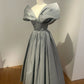 Grey unique simple elegant long ball gown evening dress nv3077