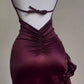 Purple/Black Fashion Chic Suspender Bodycon Long Satin Slit Sexy Elegant Prom Dress Evening Dress Party Dress nv3428