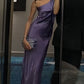 Purple simple elegant fashion slim fit long satin ball gown evening dress party dress nv2363