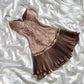 Brown Fashion Exquisite Lace Spaghetti Strap Short Homecoming Dress Prom Dress Evening Dress Party Dress nv3506